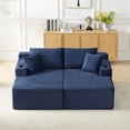 thumbnail image 5 of 133 Inch U-Shaped Modular Cloud Couch Sectional Sofa, Upholstered Deep Seat Sofas Couches with Storage & Cupholders, Modern Corduroy Boneless Couch for Living Room, No Assembly Required, Blue, 5 of 5