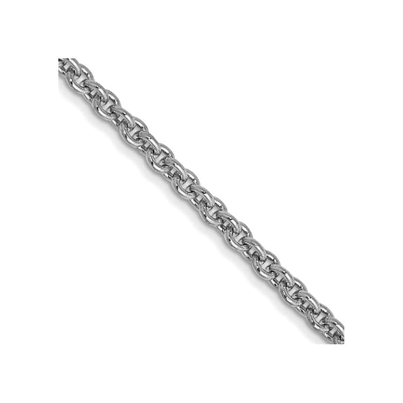 10k White Gold 1.5mm Solid Polished Cable Chain Necklace 20 Inch Chain Necklace for Women and Men