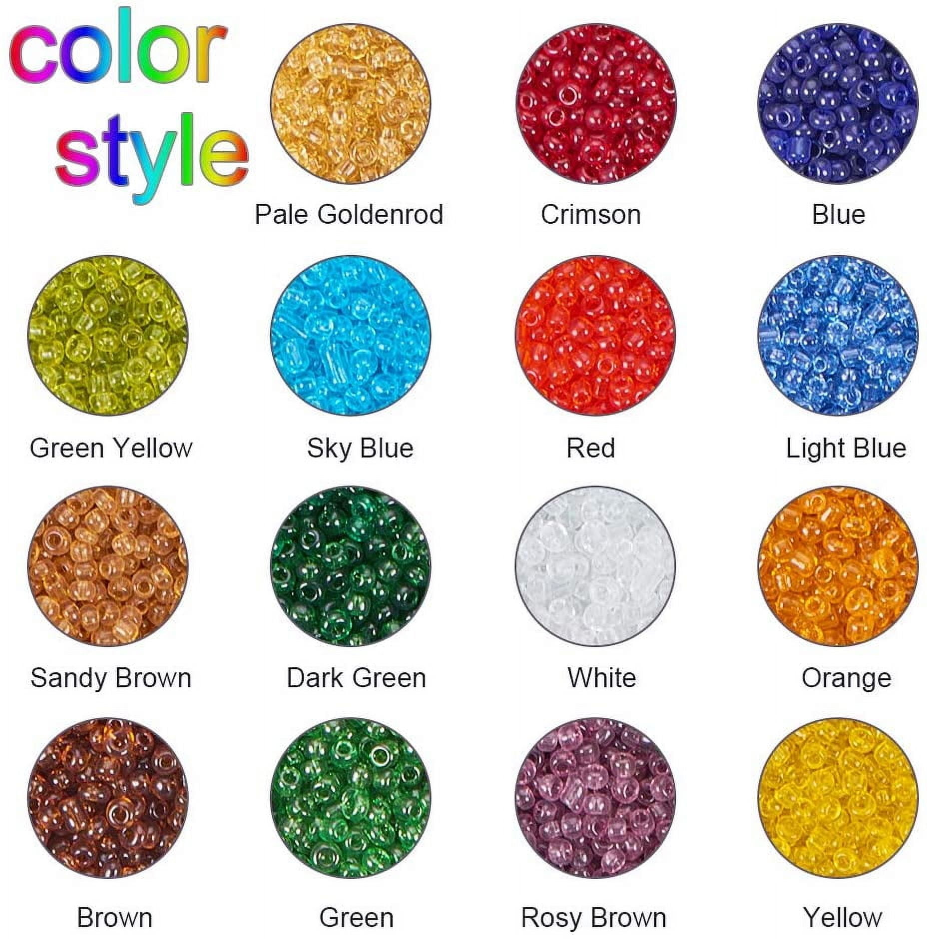 PH 21000pcs Glass Seed Beads 15 Color 12/0 Transparent Waist Beads 2mm Mini Beads Craft Pony Waist Beads for Bracelets Earrings Necklaces Jewelry Making colorful DIY