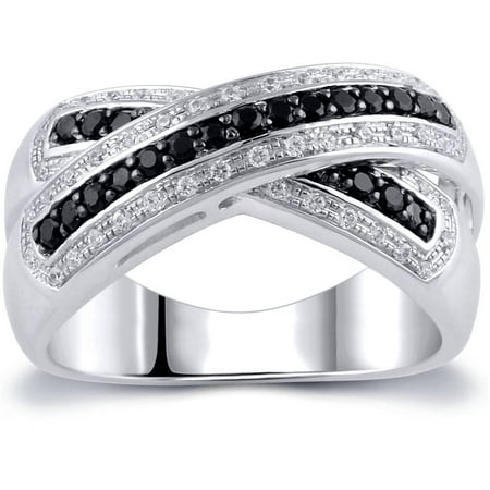3/8 Carat T.W. Diamond Sterling Silver Crossover Ring