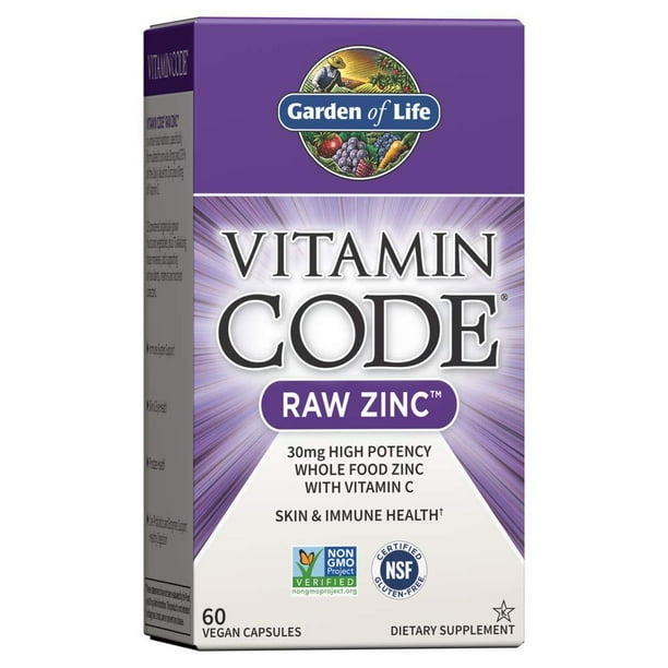 Garden of Life Vitamin Code Raw Zinc, 30mg Whole Food Zinc Supplement