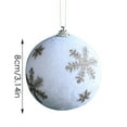 thumbnail image 3 of 4PCS Snowy Christmas Tree Ornaments - 3.14" Frosted White Linen Effect Baubles for Xmas Decor, Winter Weddings & Holiday Party Decorations, 3 of 5