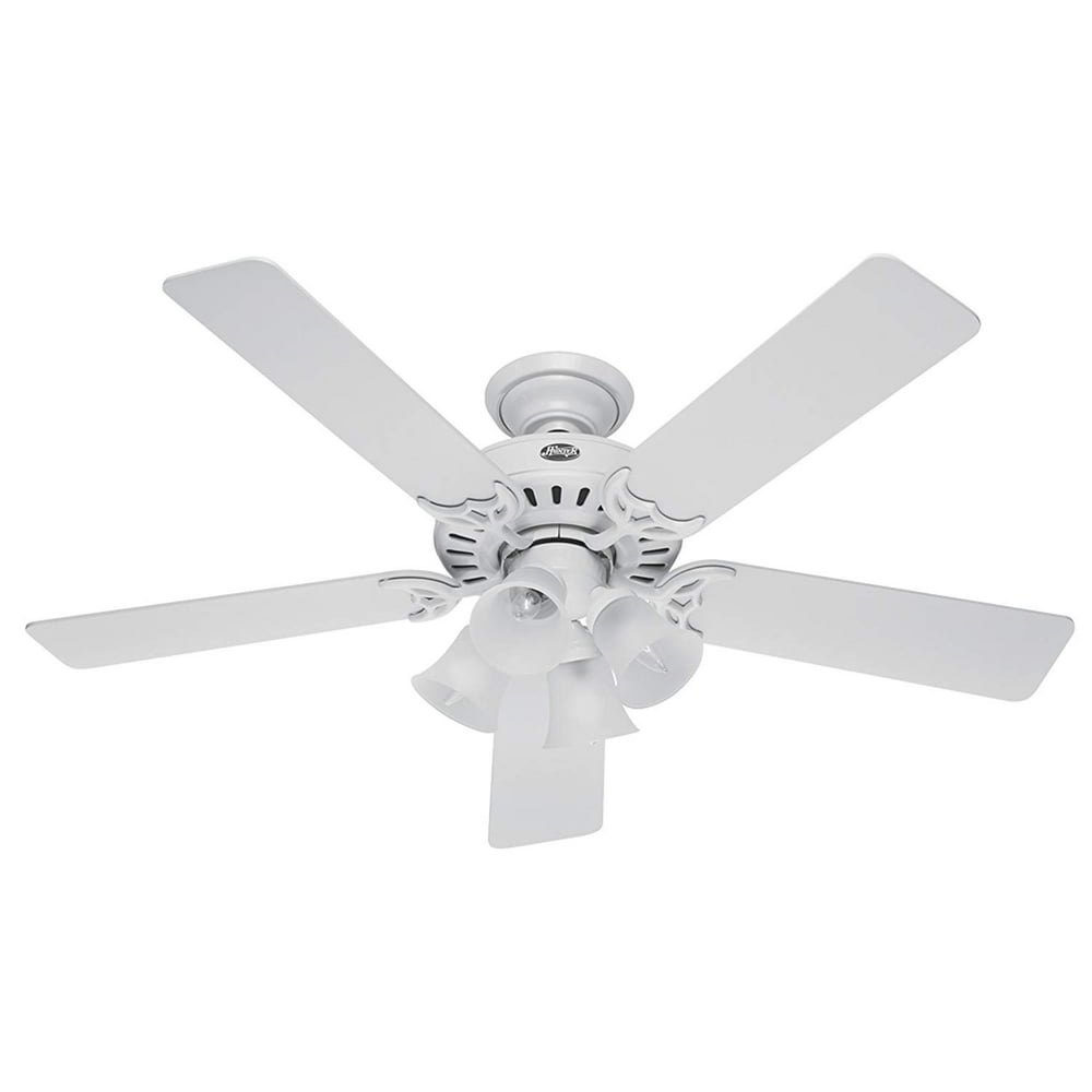 Hunter Fan Company 20181 Downrod Mount, 5 White Blades Ceiling fan with