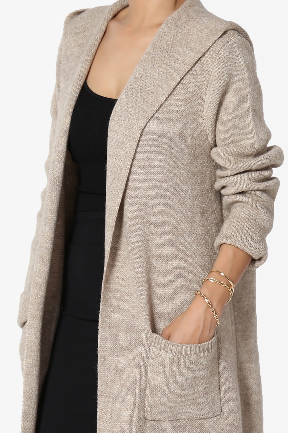 Vince hooded open front deals coat