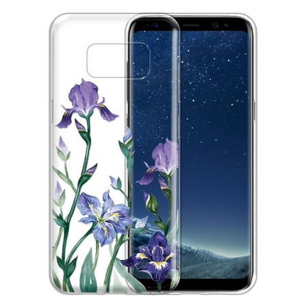 FINCIBO Soft TPU Clear Case Slim Protective Cover for Samsung Galaxy S8, Irises
