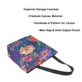 thumbnail image 3 of FORMRS Womens Canvas Tote Bag with Zipper Inner Pocket Shoulder Handbag, Blooming Flowers Pattern, 3 of 7