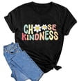 thumbnail image 5 of Trendfront Womens Choose Kindness T Shirts Crewneck Graphic Casual Short Sleeve Loose Fit Tops Trendy Fashion Tee Pullover Daily Outfits, 5 of 5