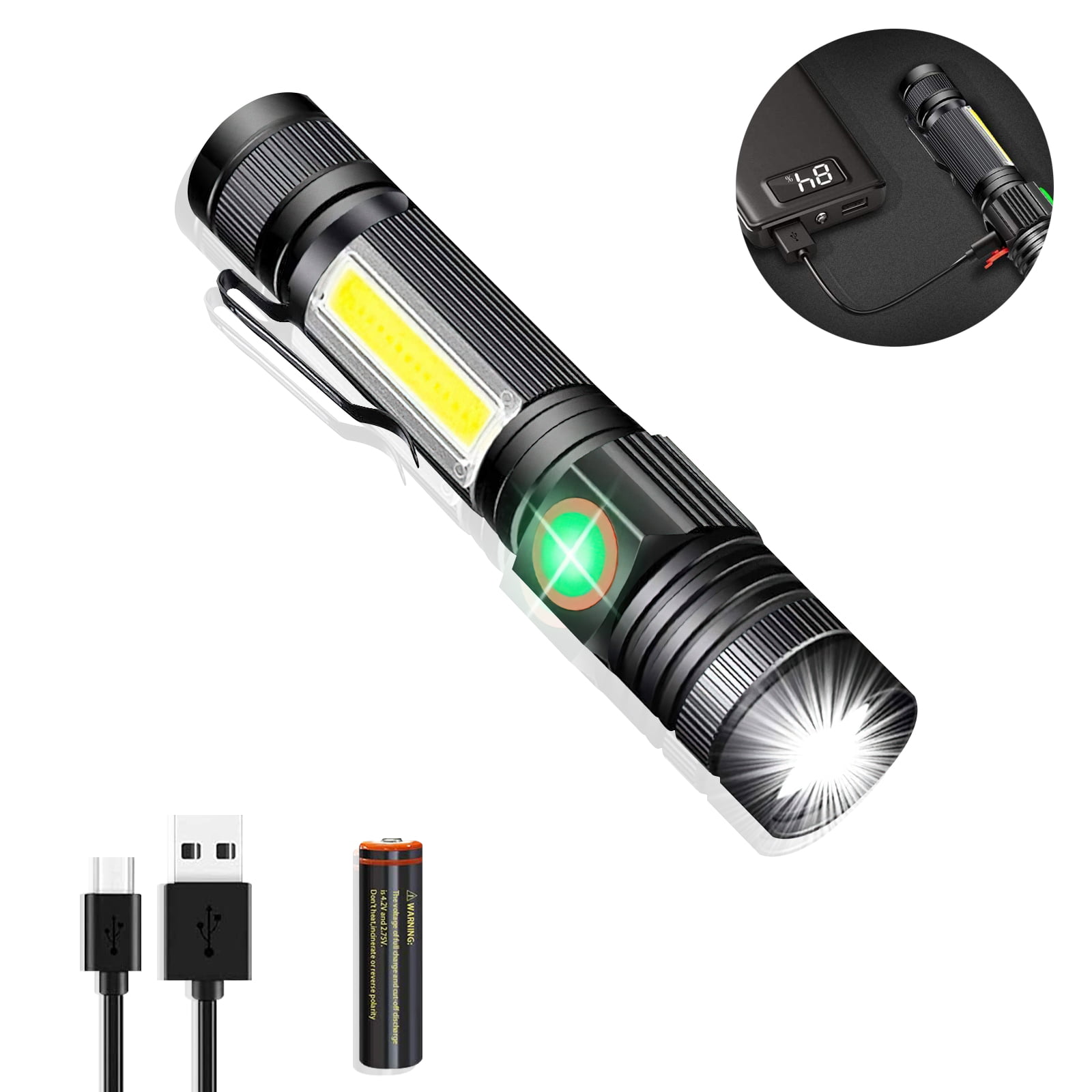 3 Modes Mini Portable Flashlight Torch Zoomable Outdoor Camping Hiking Light 
