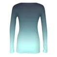 thumbnail image 4 of Women's Rib Knit Tops Stretch Crewneck Ribbed Womens Long Sleeve T Shirts Fitted Casual Basic Tees Tops, 4 of 4