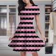 thumbnail image 2 of White Polka Dots, Black And Pink Stripes Women's Classic Swing Skater Dress Casual Work Party Cocktail Dresses, 2 of 6