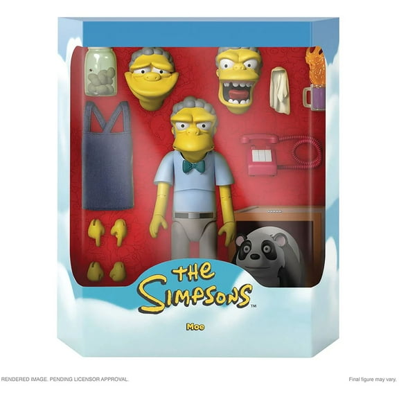 The Simpsons Adult Moe Szyslak Action Figure, Plastic Multicolor, 4.20"W x 9.50"H, 2.05 lb