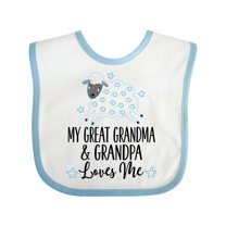 Inktastic My Great Grandpa and Grandma Love Me Boy Lamb Boys or Girls Baby Bib