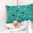 thumbnail image 4 of Salouo Sushi Pattern Pillow Cases,1PC Pillow Covers with Envelope Closure Decorative Pillow Case for Bed Couch,Pillows Not Included-16"x24", 4 of 6
