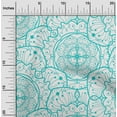 thumbnail image 1 of oneOone Viscose Chiffon Turquoise Blue Fabric Artistic Mandala Dress Material Fabric Print Fabric By The Yard 42 Inch Wide, 1 of 4