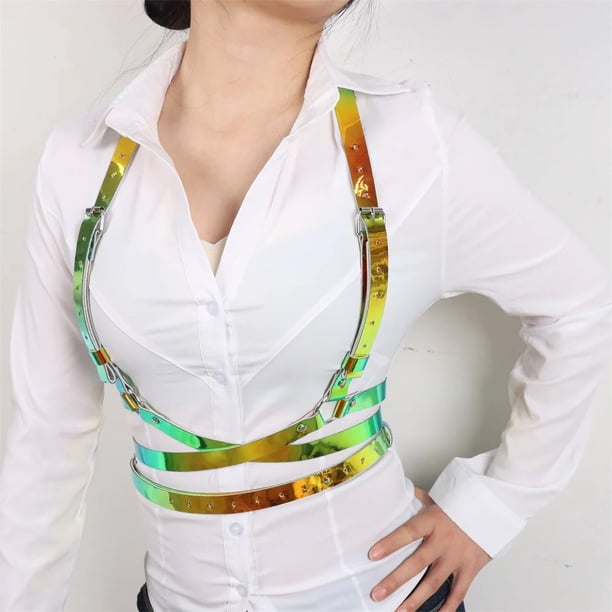 where can i buy a rose toy near me Women Sexy Body Harness Rave Belt Leather Lingerie Chest Harness Corset  Goth Fetish Clothing Festival Outfit Femboy Suspenders 1