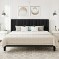 King Size Allewie Velvet Upholstered Bed Frame with Storage, Vertical