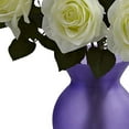 thumbnail image 3 of Nearly Natural 1351-WP Roses with colored glass Vase, White Purple,675 x 225 x 675, 3 of 3
