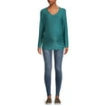 thumbnail image 3 of Time and Tru Women's Maternity Long Sleeve V-Neck T-Shirt, 3 of 6