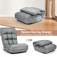 thumbnail image 3 of Giantex Chaise Longue de Sol Pliable, Chaise de Jeu avec Appui-Tête Réglable à 5 Positions et Dossier Réglable à 4 Positions, Sofa Inclinable Paresseux d'Intérieur, Gris, 3 of 8