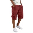 thumbnail image 2 of LONKITO Mens Cargo Shorts Elastic Waist Outdoor Fishing Hiking Shorts with Pockets Solid Color Casual Work Clothes, Size L, 2 of 8