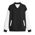 thumbnail image 2 of Auralook Women’s Color‑Block Raglan Sleeve Baseball Jacket Crew Neck Button Casual Outerwear with Side Pockets, 2 of 6