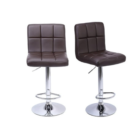 Stool For Kitchen Island UBesGoo Modern PU Leather Adjustable Swivel Barstools, Armless Hydraulic Kitchen Counter Bar Stools Synthetic Leather Extra Height Square Island Bar Stool with Back Set of 2 ()