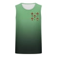 thumbnail image 4 of Camiseta sin mangas de cuello redondo para hombre, informal, a la moda, sin mangas, con estampado, cuello redondo, deportiva, de poliéster, 4 of 4