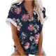 thumbnail image 1 of Blusa con estampado floral de manga corta con cuello en V para mujer OAVQHLG3B Store  lin121212, 1 of 4
