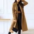 thumbnail image 6 of Bovemsi Trench Coats Women's Autumn And Winter Simple Double Breasted Long Sleeved Lapel Button Woolen Jacket Fall Winter Clothes L, 6 of 9