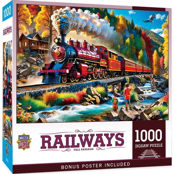 MasterPieces 1000 Piece Train Jigsaw Puzzle - Fall Passage - 19.25"x26.75"