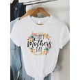 thumbnail image 4 of Floral Happy Mother’s Shirt Funny Mom Life Tee Mother’s Gift Cute Mama T-Shirt for Women Black White 100% Heavy Cotton Casual Comfort Wear S-XL, 4 of 8
