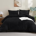 thumbnail image 4 of ANGENIA Black Comforter Sets Queen - 7 Pieces Bed in a Bag Queen Fluffy Lightweight Boho Tufted Bed Sets with Comforter, Sheets, Pillowcases & Shams, 4 of 7