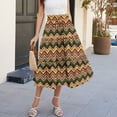 thumbnail image 7 of Women's Bohemian Maxi Skirt, Floral High Waist Drawstring Tiered Skirt, Lightweight Flowy Skirt for Vacation, Beachwear and Festival,Orange,2XL, 7 of 7