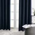 thumbnail image 2 of Deconovo Navy Blue Blackout Curtain Set of 2 Rod Pocket Room Darkening Curtain Panels for Living Room 42 x 95 inch, 2 of 7