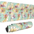 thumbnail image 5 of Rabbit with Flower Green -Mouse Pad, Big Desk Mat, Extended Gaming Mouse Pad, Mouse Mat with Non-Slip Rubber Base ＆ Stitched, 31.5 X 11.8 in Large Desk Pad for Keyboard, Mouse, Home and Office, 5 of 5