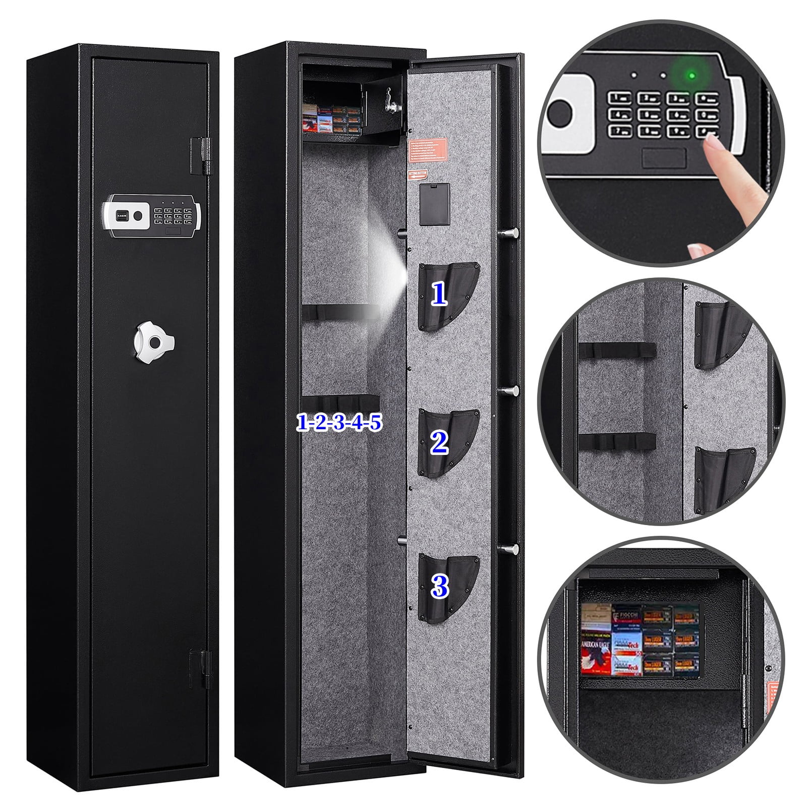 Rifle Gun Safe, 5 Gun Safes for Home Rifle and Pistols,Kainsy Large
