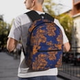thumbnail image 6 of Vsdgher Golden Maple on Navy Blue Unisex Large Capacity Bookbag, Schoolbag, Casual Daypack for High School, College, Teens, Travel, Work, 6 of 6