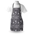 thumbnail image 4 of Winter Apron, Monochrome Composition with Blizzard Romantic January, Unisex Kitchen Bib with Adjustable Neck for Cooking Gardening, Adult Size, Charcoal Grey White, by Ambesonne, 4 of 4