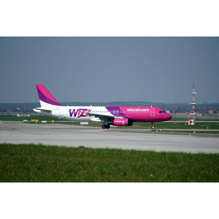 Canvas Print A320 Airport Airbus Aviation The Plane Wizzair Stretched Canvas 10 x