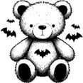 thumbnail image 3 of CafePress - Batty Bear White - Cotton Baseball Jersey, 3/4 Raglan Sleeve Shirt, 3 of 4