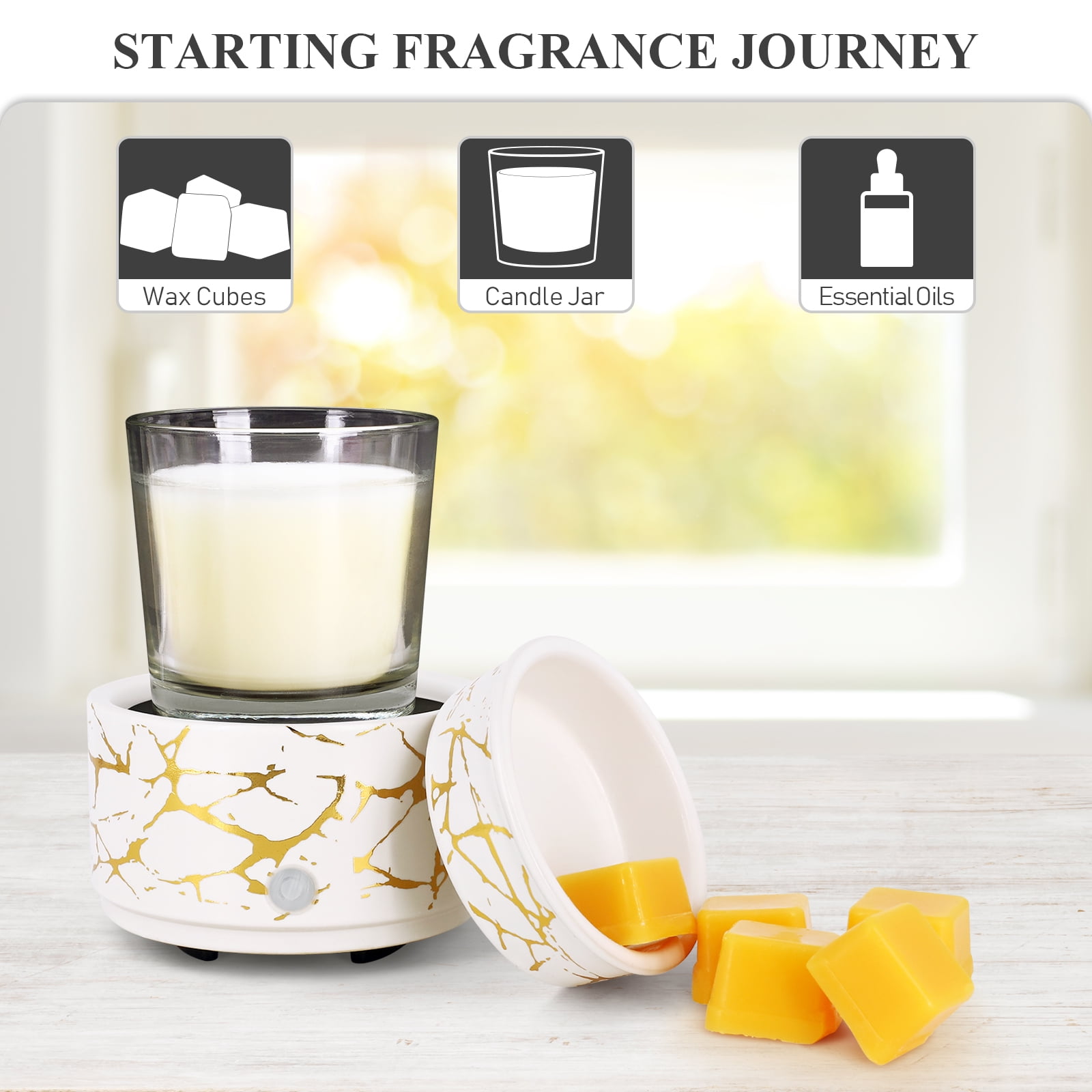 PALANCHY Wax Melt Warmer Ceramic 3-in-1 Oil Burner Electric Candle Wax  Warmer Burner Melter Fragrance Warmer for Scented Waxs Home Office Bedroom