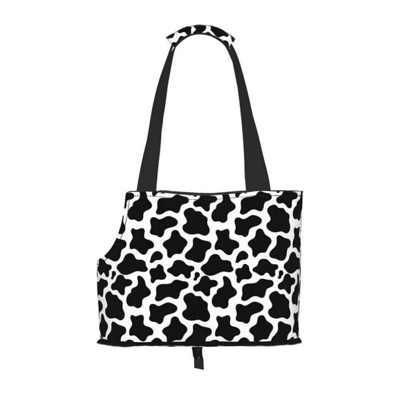 Xecao Cow Print Black White for Cat Carrier Small Dog Handbag: The Ideal Travel Companion for Your Pet