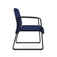 thumbnail image 3 of Waterfall Reception Waiting Sled Base Oversize Guest Chair / Black Steel / Blue, 3 of 5