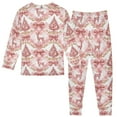 thumbnail image 2 of joogoo Reindeer Bow on Checkered 2 Piece Long Sleeve Tee and Pants Cotton Pajama Set 3T, 2 of 7