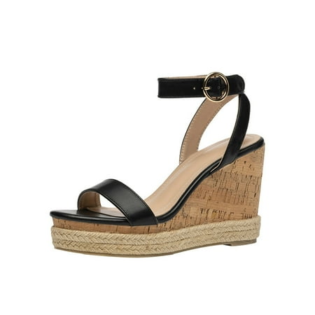 

Sandals Women Summer Women Fashion Sandals Wedge Heel Thick Sole Open Toe Buckle Fashion Sandals