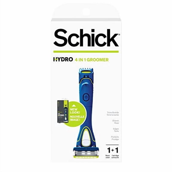 Schick Hydro 5 Beard Groomer, 4-in-1 Power Razor for Men, 1 Handle and 1 Refill