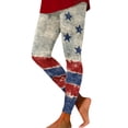 thumbnail image 2 of Women's Full Length Leggings Patriotic US Flag Printed High Waisted Yoga Pants Tummy Control Tights, 2 of 6