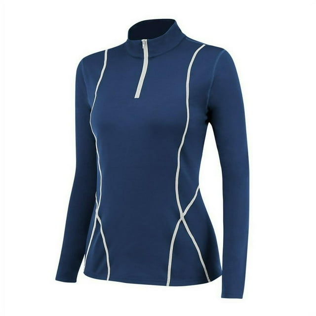 Womens Sun Protection Tops Long Sleeve Half-Zip Outdoor Performance Workout Shirt