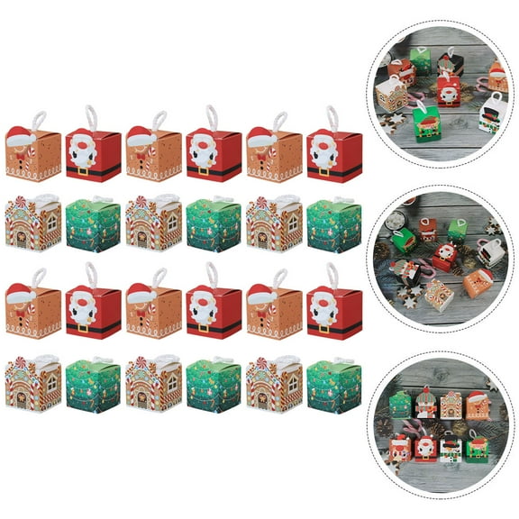 OFFIGAM 24Pcs Treat Boxes Small Candy Boxes Square Paper For Christmas Party Guests And Friends