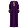 thumbnail image 3 of Jhaoyu Robes Musulmanes pour Filles, Abaya à Col Rond, Manches Longues, Robe Maxi pour Fête à Thème Ramadan, Mascarade, Violet 12, 3 of 7